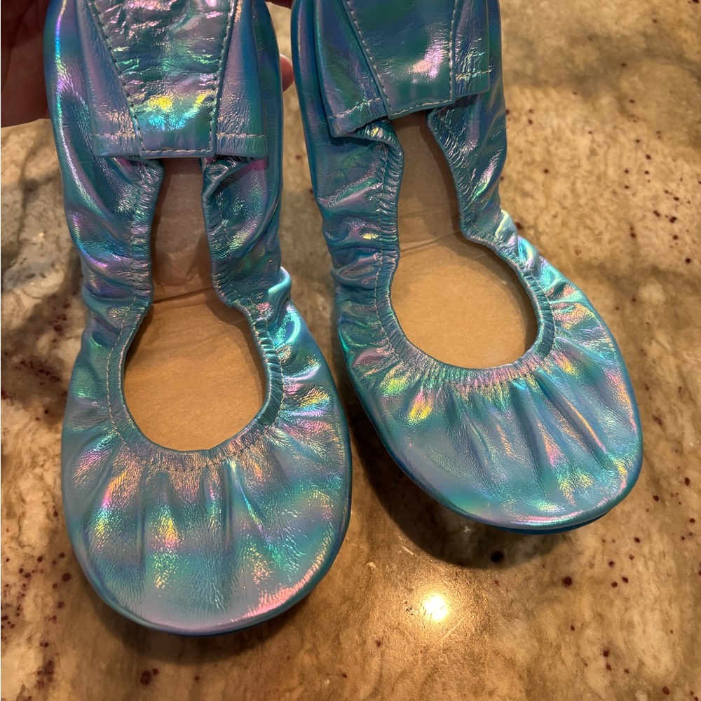 Storehouse Flats- Holographic Blue ladies flat shoes- size 9 - new